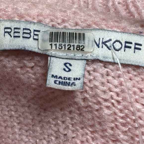 Rebecca Minkoff Designer Sweater Pink Penny Cable Knit Long Sleeve Women’s Sz S - Picture 8 of 12